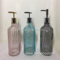 embossed glass liquid hand soap dispenser